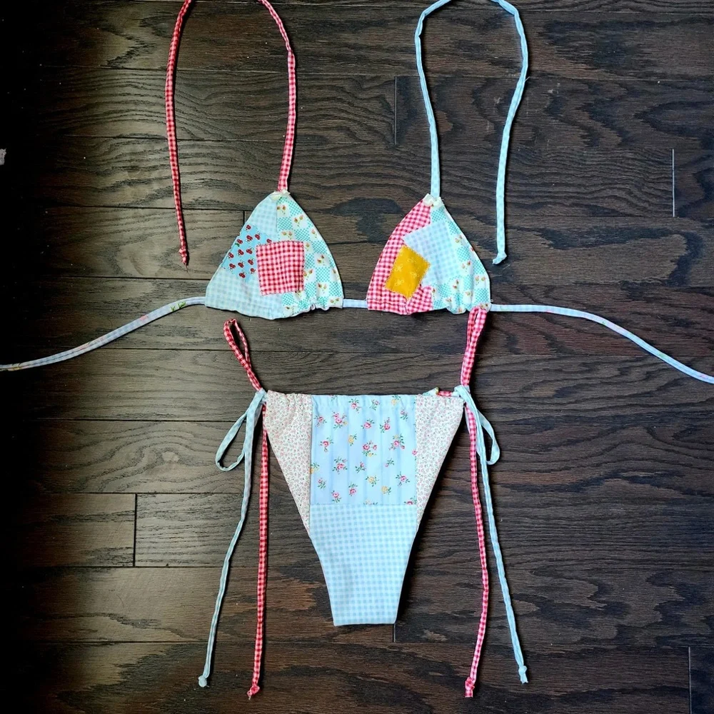 Handmade patchwork bikini - Picture 2 of 2